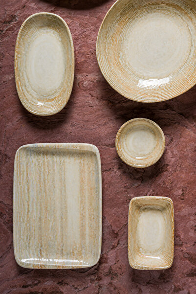 Bonna Porselen Patera Moove Dikdörtgen Tabak 23*16 cm 6'lı Takım PTRMOV26DT