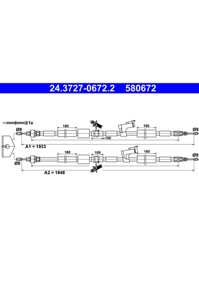 Ate Parking Brake Cable Ford Focus 2/Kuga 1