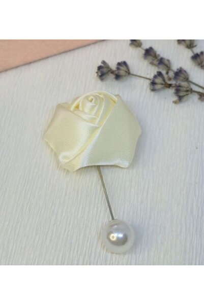 Amma Design Broșă handmade realizată manual cu un tradafil din organza și ac ...