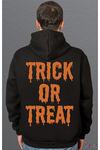 Bumeta Πορτοκαλί φούτερ Trick Or Treat Unisex με κουκούλα