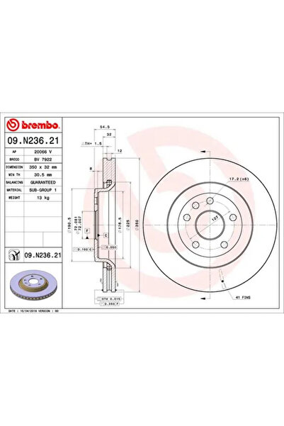 Brembo Disc Frana Dodge Durango Jeep Grand Cherokee 4/Grand Cherokee Van