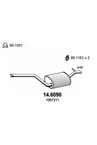 ASSO Toba Esapamet Intermediara Ford Focus 1 1998-2005