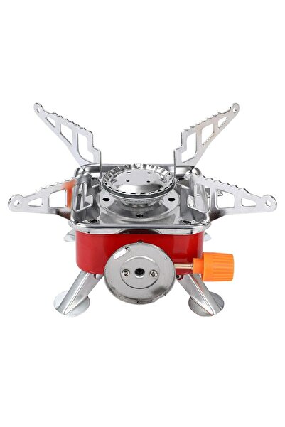 Tradeo موقد غاز صغير محمول للتخييم - مقاوم للرياح، موقد معدني قابل للطي للاستخدام في النزهات الخارجية والمشي لمسافات طويلة.