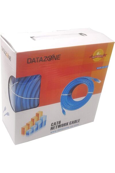 Datazone 50m Cat 6 Ethernet Cable, Blue, RJ45 Male-to-Male, 1Gbps