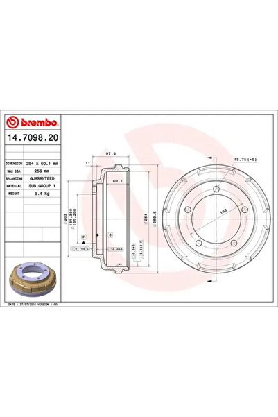 Brembo Tambur Frana Ford Transit Tourneo Bus/Transit Bus/Transit Caroserie 20...