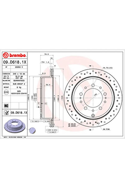 Brembo Disc frana Lexus Lx Toyota Land Cruiser 200/Sequoia/Tundra Pick-Up