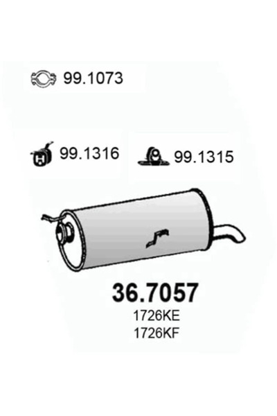 ASSO Toba Esapament Finala Citroen C4 1/C4 Cupe Peugeot 307/308 1