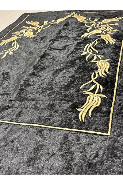Mustgross Sırma Embroidered Luxury Prayer Rug – Single Velvet Prayer Rug & Stylish and High-Quality Prayer Mat