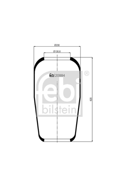 FEBI BILSTEIN Burduf Suspensie Pneumatica Axa Spate Dreapta Man F2000/F90