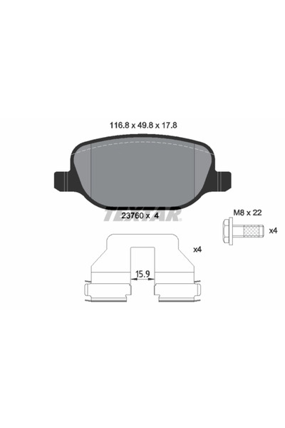 Krieger Set Placute Frana Frana Disc Alfa Romeo 159/Brera/Spider Lancia Thesis