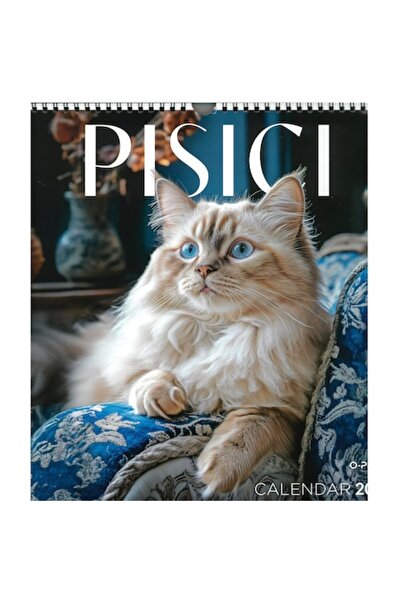 O-PRESS Calendar Pisici anul 2026, patrat 300 x 300 mm, 8 file -O-Press