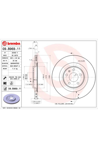 Brembo Set Discuri Frana Audi A5/A6 C7/A7 2007-2023