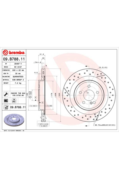 Brembo Disc Frana Mercedes-Benz A-Class/Cla Shooting Brake/Cla Cupe