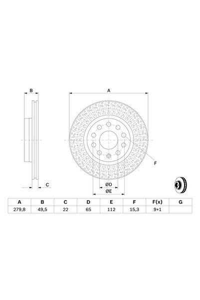 Bosch Brake Disc Audi A3 Seat Leon