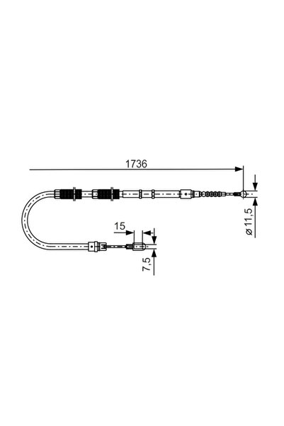 Bosch Parking Brake Cable Audi A4 B6/A4 B7
