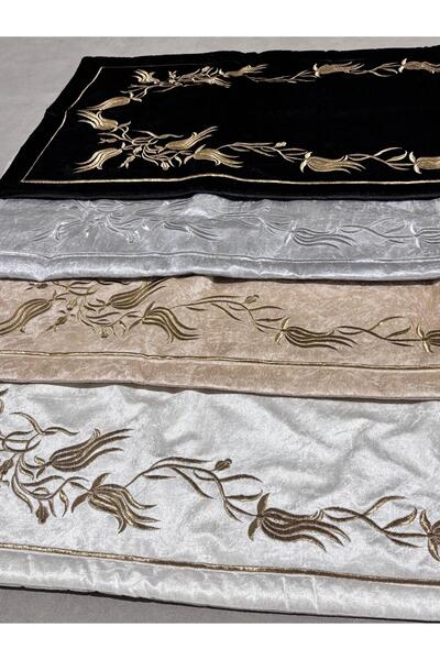 Mustgross Sırma Embroidered Luxury Prayer Rug – Single Velvet Prayer Rug & Stylish and High-Quality Prayer Mat