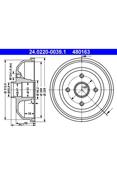 Ate Tambur Frana Opel Corsa C Vauxhall Corsa Model 2/Corsavan Model 2 Caseta/