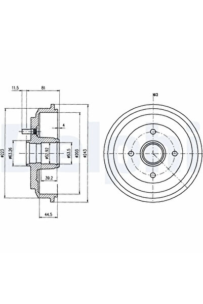 DELPHİ Tambur Frana Ford Escrt 3/Escrt 4/Fiesta 4 Mazda 2