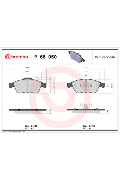 Brembo Set Placute Frana Frana Disc Dacia Duster/Lodgy Renault Duster/Fluence...