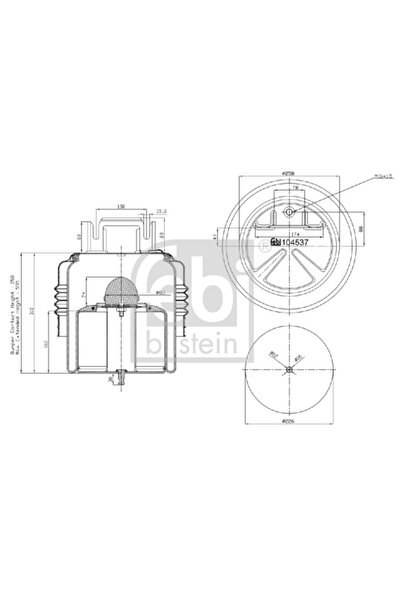 FEBI BILSTEIN Въздушни окачващи маншони на предния мост Volvo Fh/Fm 2