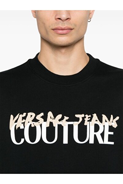 VERSACE JEANS COUTURE Logo-print Black Sweatshirt