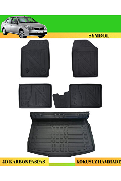 ACK Dizayn RENAULT SYMBOL 2007-2012 ARACA ÖZEL ÜRETİM 4D HAVUZLU KARBON PASPA...