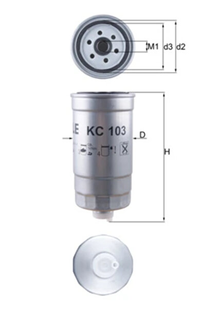 MAHLE Filtru Combustibil Alfa Romeo 145/146/156 Fiat Brava/Bravo 1/Marea