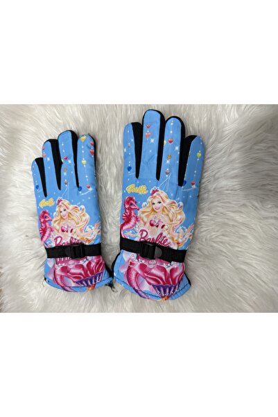 Blotch Barbi Mavi Renk Astarlı Çocuk Kayak Ve Kar Eldiveni 6-10 Yaş Arası
