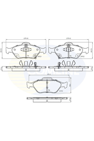Comline Set Placute Frana Frana Disc Daihatsu Charade 8 Toyota Yaris