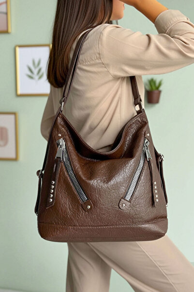 Lifonbag Rucsac și geantă de umăr pentru femei, din piele moale, cu mai multe compartimente, de dimensiuni mari (41x33 cm)