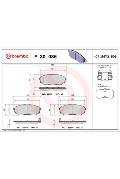 Brembo Set Placute Frana Frana Disc Hyundai Santa Fe 4 Kia Sorento 3 2015-2020