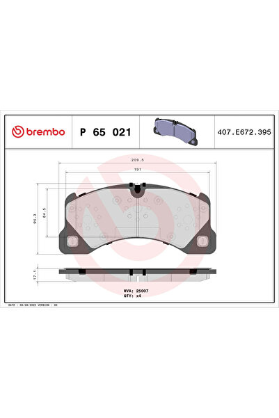 Brembo Set Placute Frana Frana Disc Porsche Cayenne/Macan/Panamera Vw Touareg