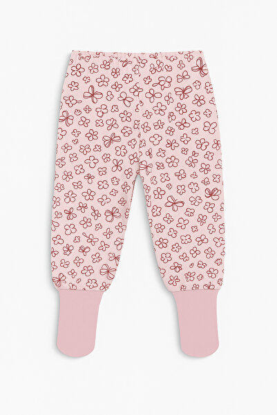 Melekpare Bebek&Çocuk Organik Patikli Pantolon Kendinden Çoraplı Alt Pijama Mevsimlik Pamuk 2'li Set