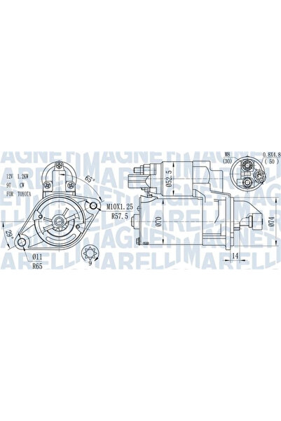 MAGNETI MARELLI Starter Toyota Auris/Avensis/Corolla Limuzina