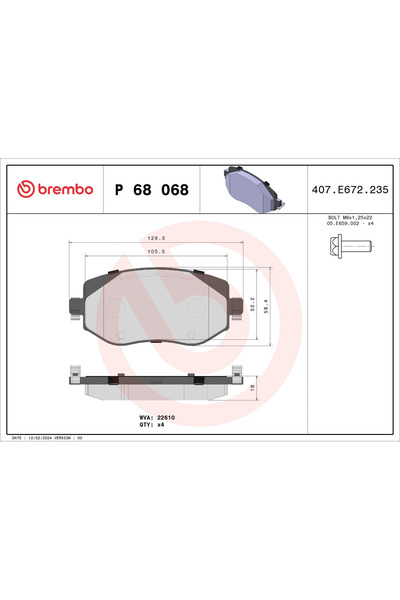 Brembo Set Placute Frana Frana Disc Renault Megane 4