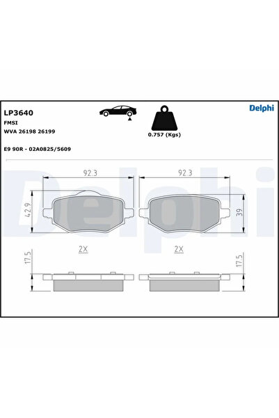 DELPHİ Комплект накладки за дискови спирачки Citroen C4 10/C4 3 Ds Ds 3 / Ds ...