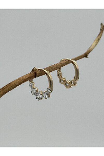 AUBRA حلقة أذن مرصعة بحجر الزركون – مطلية باللون الوردي |   فولاذ 316L