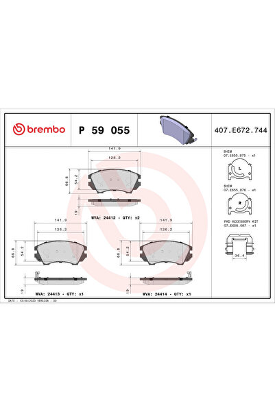 Brembo Set Placute Frana Frana Disc Buick (Sgm) GL8 S 2 Chevrolet Camaro