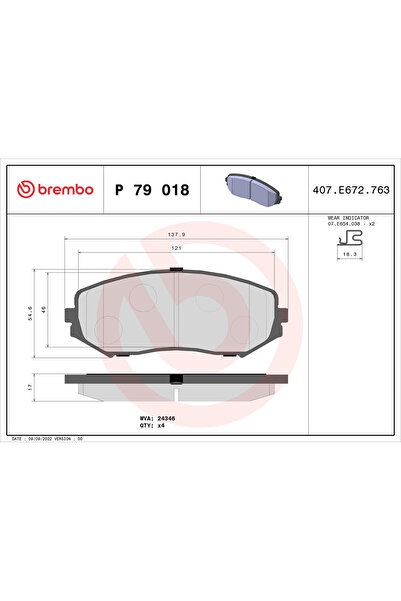 Brembo Set Placute Frana Frana Disc Suzuki Grand Vitara 1/Grand Vitara 2/XL7
