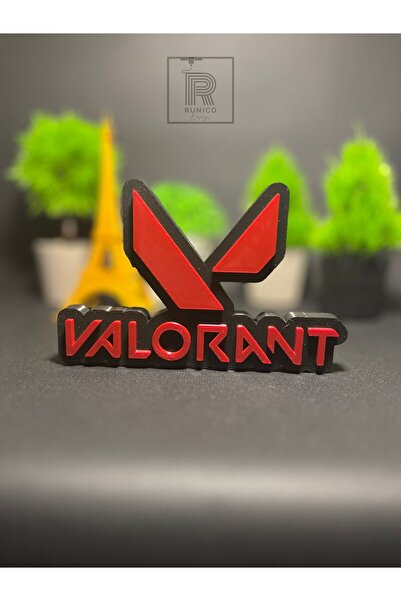 Runico Design Valorant Logo 17 Cm Dekoratif Masa Süsü Oyuncu Hediyelik Figür