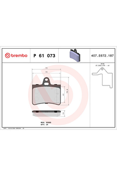 Brembo Set Placute Frana Frana Disc Citroen C5 1/C5 2/C5 3
