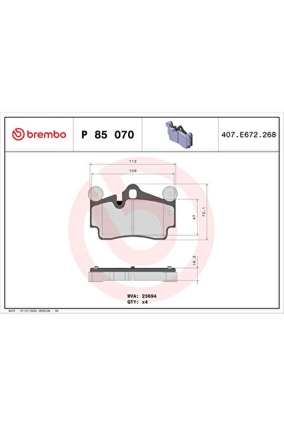 Brembo Set Placute Frana Frana Disc Audi Q7 Porsche Cayenne