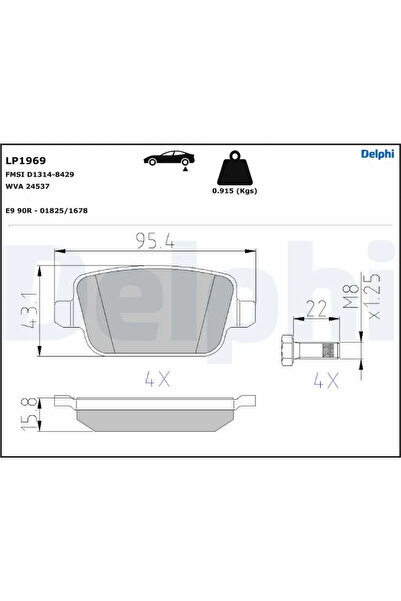 DELPHİ Set Placute Frana Frana Disc Ford Focus 2/Galaxy 2/Mondeo 4 Land Rover...