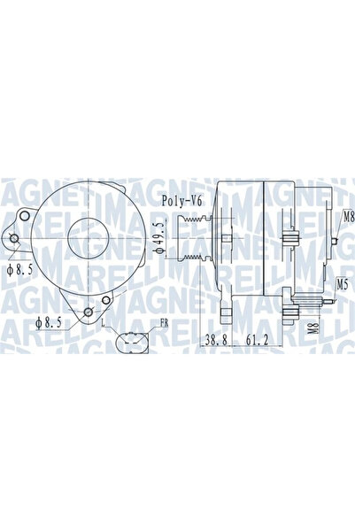MAGNETI MARELLI Generator / Alternator Audi A3 Vw Amarok/Crafter 30-35 Bus/Cr...