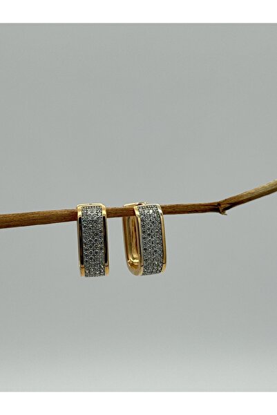 AUBRA حلقة أذن مرصعة بحجر الزركون – مطلية باللون الوردي |   فولاذ 316L، لا يت...