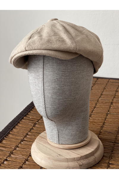 Rupen Kraft Χειμερινό ανδρικό καπέλο βρετανικού στυλ, μπεζ μάλλινο καπέλο, καπέλο Peaky Blinders (ελαστικό)