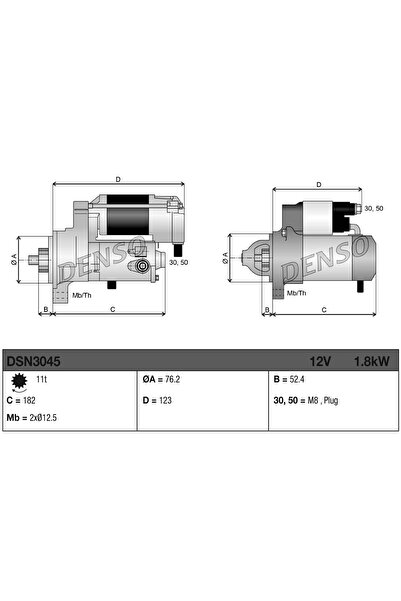 DENSO Starter Audi A3 Seat Alhambra/Cordoba/Ibiza 2 1988-2010