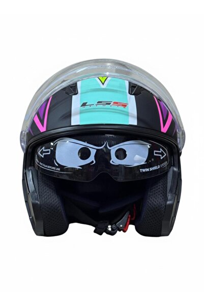 L55 Yarı Açık Motosiklet Kaskı – Agresif Tasarım, Havalandırmalı, Vizörlü (ECE BELGELİ)