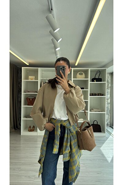 LUUNA STORE OVERSIZE EKOSELİ ODUNCU GÖMLEK - SARI