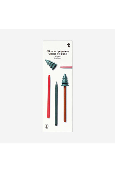 Flying Tiger Copenhagen Yılbaşı Ağacı Detaylı 4'lü Simli Jel Kalem